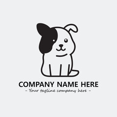 Dog illustration black and white for logo company vector image
