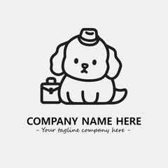 Dog illustration black and white for logo company vector image
