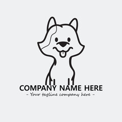 Dog illustration black and white for logo company vector image
