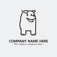 Dog illustration black and white for logo company vector image

