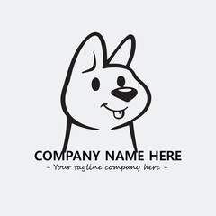 Dog illustration black and white for logo company vector image
