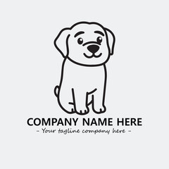 Dog illustration black and white for logo company vector image
