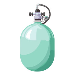 Obraz premium Light Green Oxygen Tank with Pressure Valve