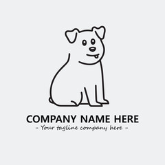 Dog illustration black and white for logo company vector image

