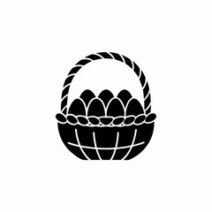 creative details Basket with Eggs Icon Vector Illustration
