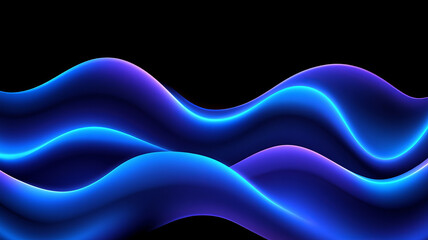 Smooth blue waves create mesmerizing abstract design on dark background, evoking calmness