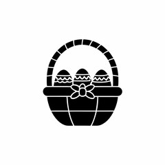 creative details Basket with Eggs Icon Vector Illustration