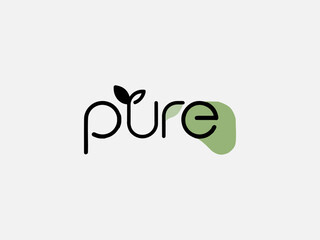Pure A minimalist logo representing health and nature