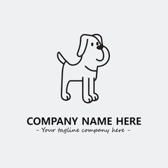 Dog illustration black and white for logo company vector image
