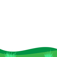 Flat Design Nature Background with Green Grass
