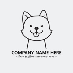 Dog illustration black and white for logo company vector image
