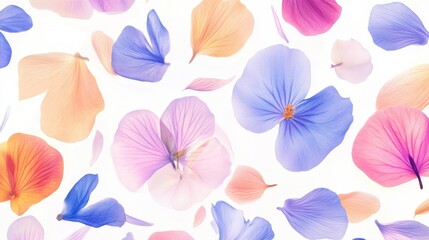 Real pressed summer flower pattern plant petal. illustration