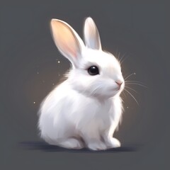 Fototapeta premium Cute White Bunny Illustration