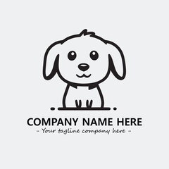 Dog illustration black and white for logo company vector image
