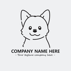Dog illustration black and white for logo company vector image
