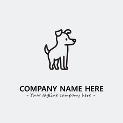 Dog illustration black and white for logo company vector image
