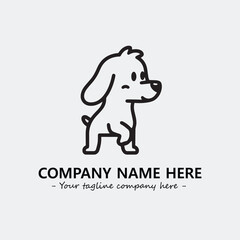 Dog illustration black and white for logo company vector image
