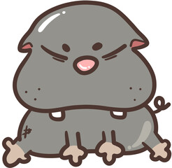 Chubby Hippopotamus sits and shows off his cuteness.