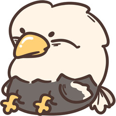 Chubby Eagle sits and rests.
