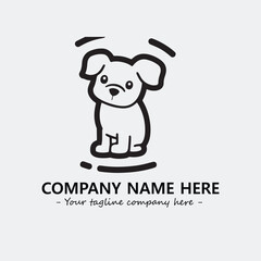 Dog illustration black and white for logo company vector image
