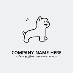 Dog illustration black and white for logo company vector image
