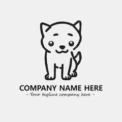 Dog illustration black and white for logo company vector image
