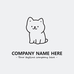 Dog illustration black and white for logo company vector image
