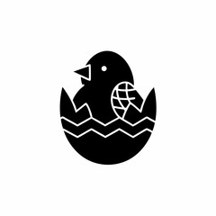 creative details Chick Hatching Icon Vector Illustration