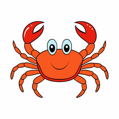 crab, cartoon, sea, seafood, animal, red, lobster, vector, illustration, food, shrimp, crustacean, claw, shell, fish, ocean, isolated, shellfish, crayfish, marine, nature, character, beach, funny, cut