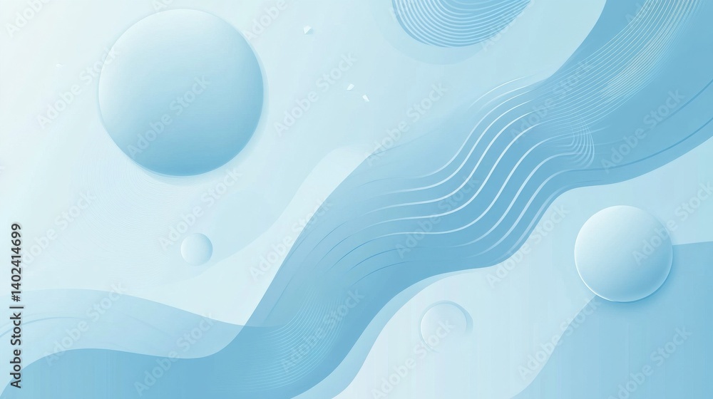 Poster vector light blue background with smooth gradients and simple shapes, ideal for web and graphic desi