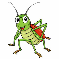 green grasshopper isolated on white