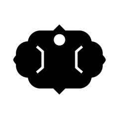 Bow display card icon vector. Hair bow card illustration sign. Hair clip card symbol or logo.