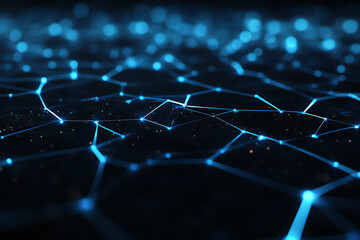Obraz premium Glowing Blue Network Lines on a Dark Background
