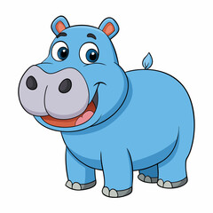cartoon, animal, hippo, vector, illustration, mammal, hippopotamus, rhino, wild, zoo, art, safari, wildlife, rhinoceros, fun, character, drawing, baby, nature, bear, cute, animals, elephant, funny, bi
