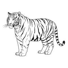 Fototapeta premium Minimalist Tiger Line Logo Design