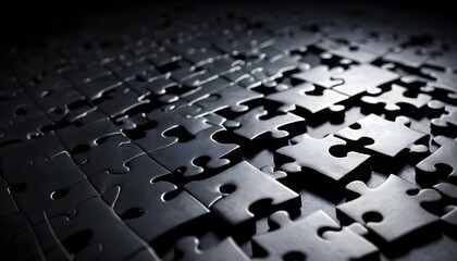 Black Jigsaw Puzzle Pieces