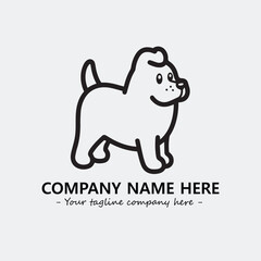 Dog illustration black and white for logo company vector image
