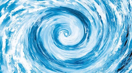 Abstract swirling vortex of blue and white