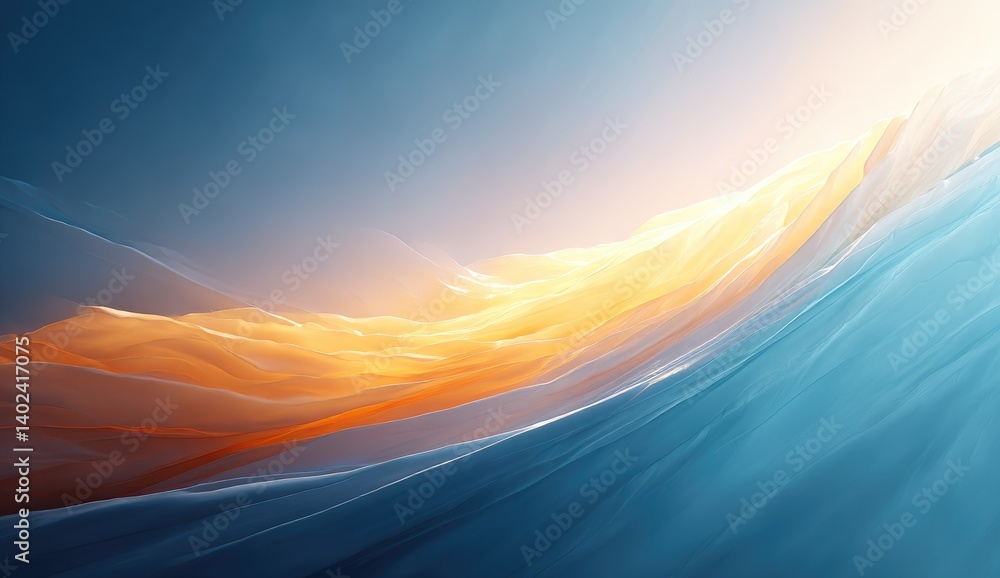 Poster abstract gradient flowing shapes with light effect