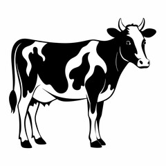 black and white cow