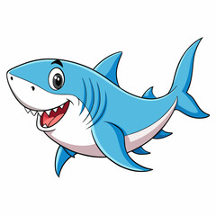 shark cartoon isolated on white