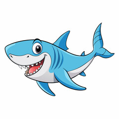 shark cartoon isolated on white