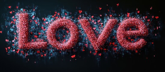 Abstract Love Text, Dark Background