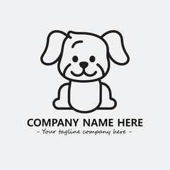 Dog illustration black and white for logo company vector image
