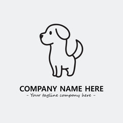 Dog illustration black and white for logo company vector image
