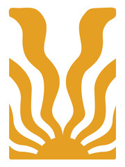 Modern Boho Floral Elements in Abstract Retro Vector Style Ideal for Sublimation Projects

