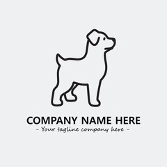 Dog illustration black and white for logo company vector image
