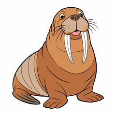 vector illustration of cartoon lion