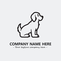 Dog illustration black and white for logo company vector image
