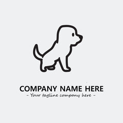Dog illustration black and white for logo company vector image
